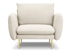 Poltrona*Cosmopolitan Design - Poltrona "Vienna" em tecido bouclé - 97x94x95cm Bege