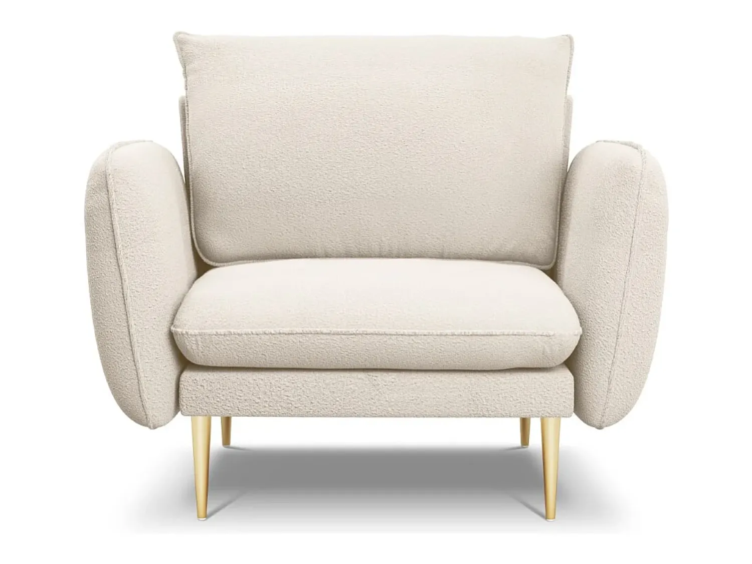 Poltrona*Cosmopolitan Design - Poltrona "Vienna" em tecido bouclé - 97x94x95cm Bege