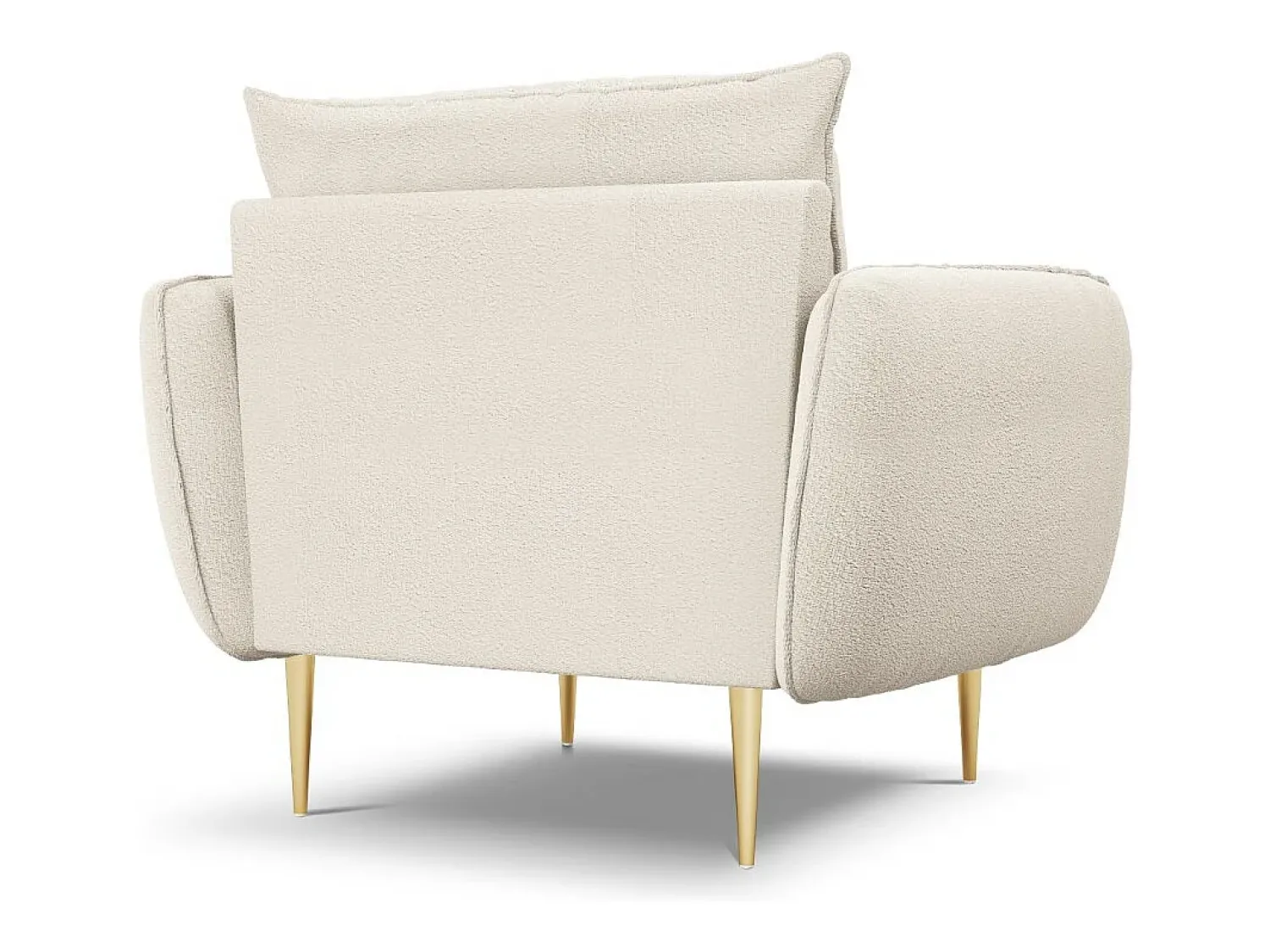 Poltrona*Cosmopolitan Design - Poltrona "Vienna" em tecido bouclé - 97x94x95cm Bege
