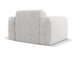 Cosmopolitan Design - Poltrona "Nolio" 2 lugares em tecido chenille cinza claro - 105x95x72cm^ Poltrona