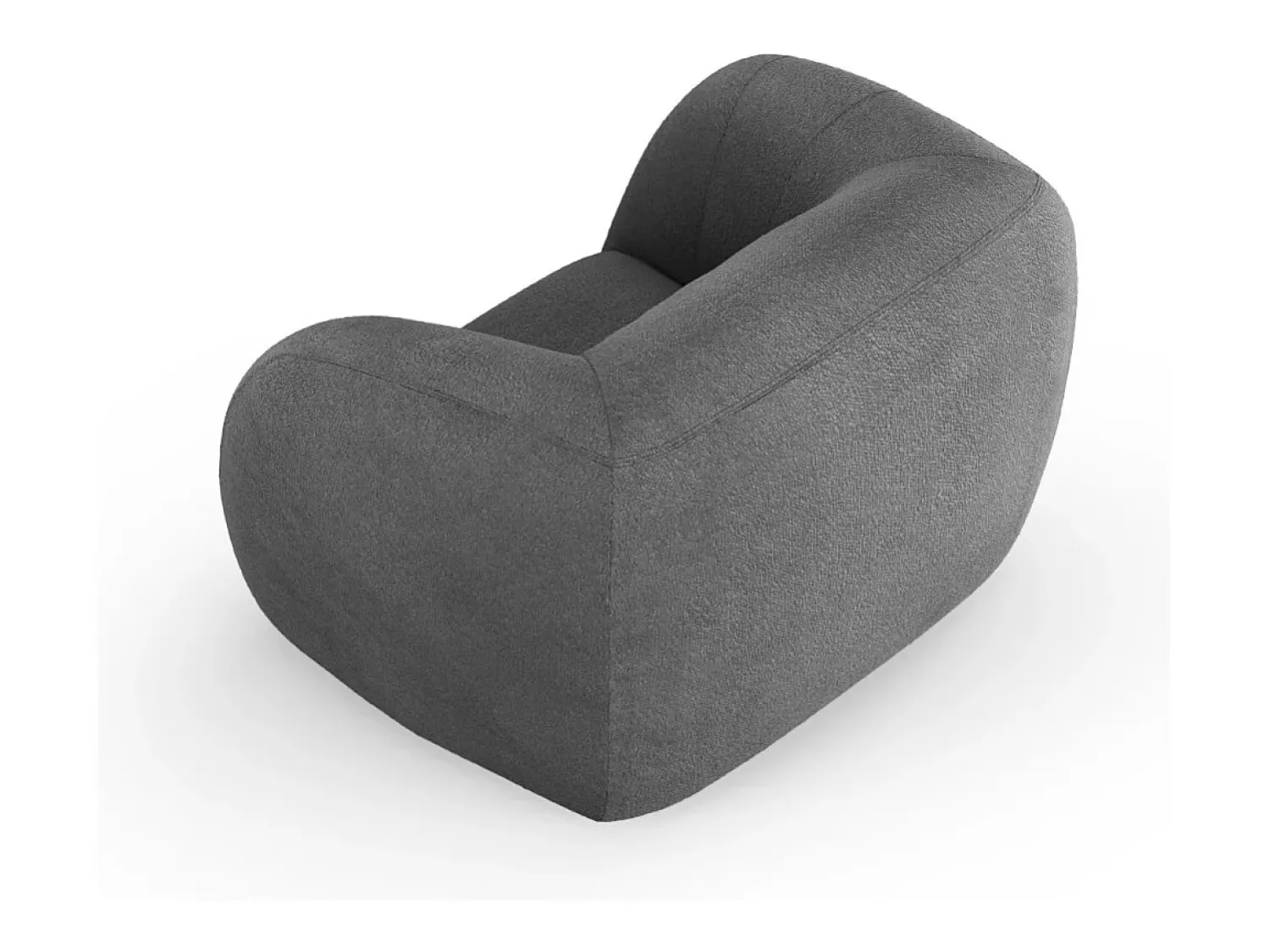 Poltrona|Cosmopolitan Design - Poltrona "Essen" em tecido bouclé cinza escuro - 130x95x86cm Cinza antracite