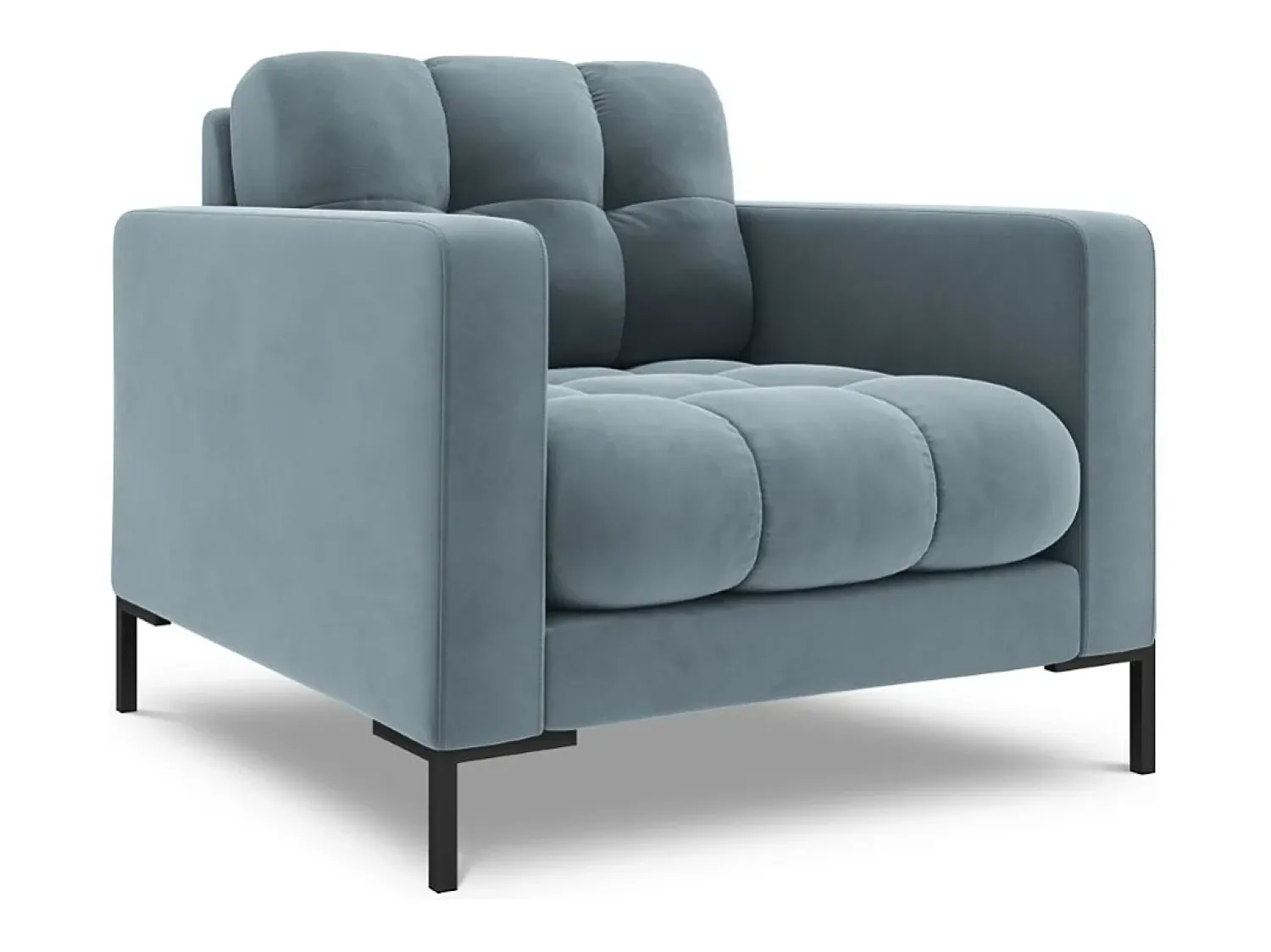 Poltrona|Cosmopolitan Design - Poltrona "Bali" em veludo - 87x92x75cm Azul claro