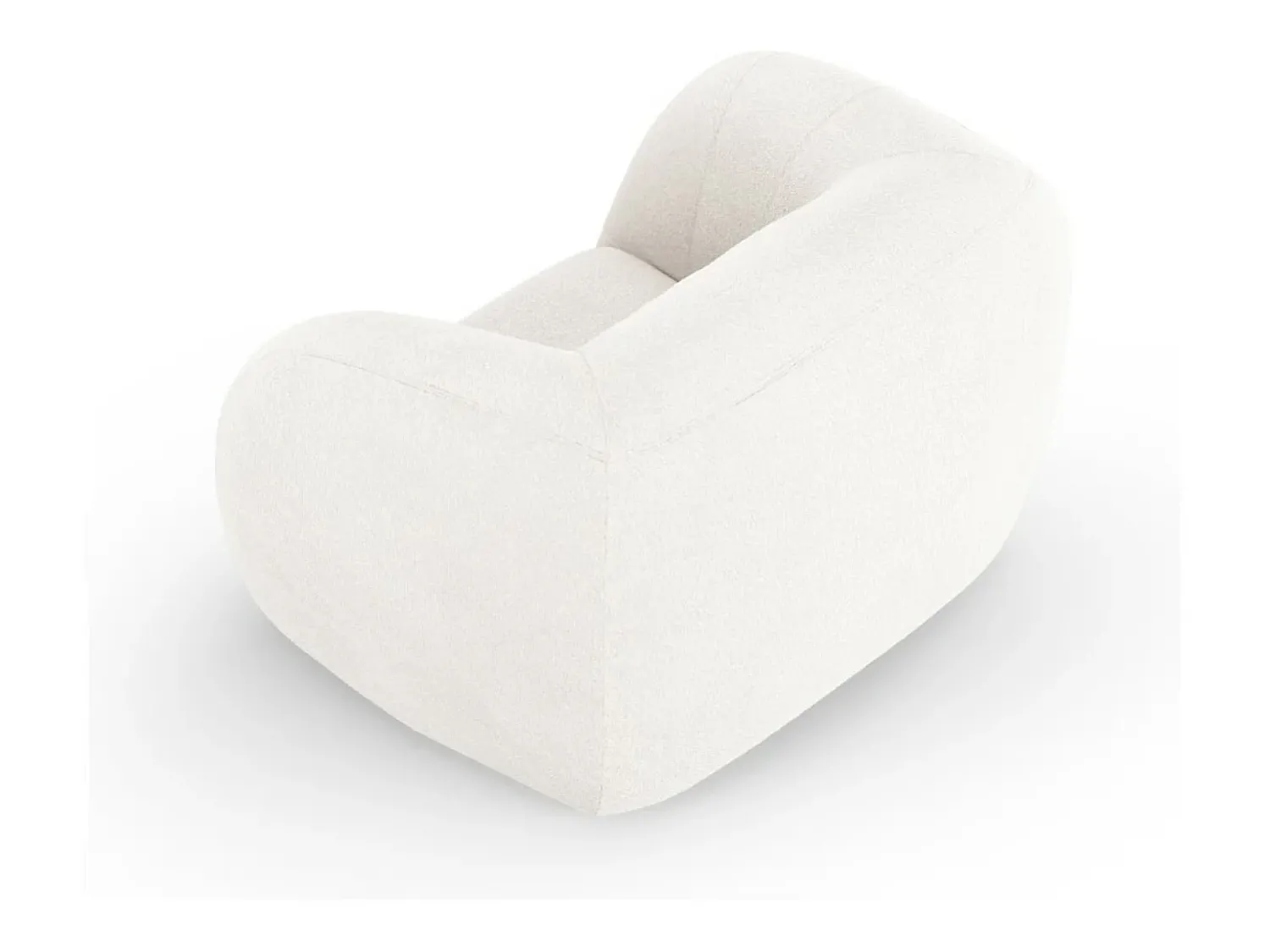 Poltrona|Cosmopolitan Design - Poltrona "Essen" em tecido bouclé - 130x95x86cm Branco