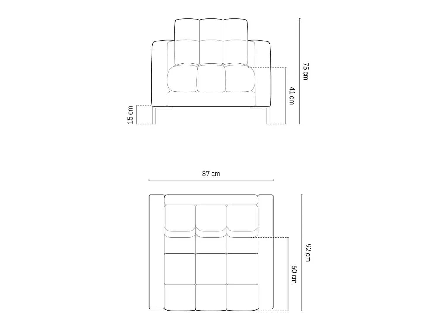 Cosmopolitan Design - Poltrona "Bali" em tecido estrutural - 87x92x75cm^ Poltrona