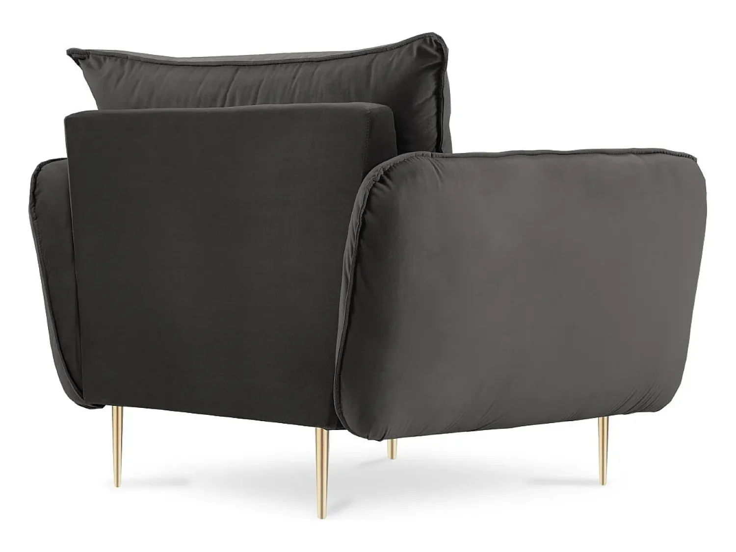 Outlet Cosmopolitan Design - Poltrona "Vienna" em veludo cinza escuro - 97x94x95cm Cinza antracite