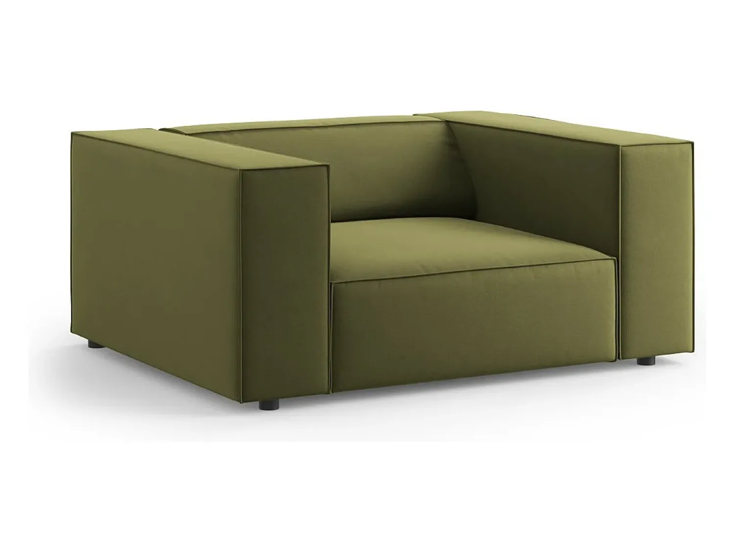 Cosmopolitan Design - Poltrona "Arendal" em veludo - 124x102x70cm Verde claro