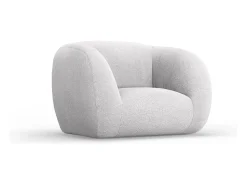 Poltrona|Cosmopolitan Design - Poltrona "Essen" em tecido bouclé cinza claro - 130x95x86cm Cinzento claro