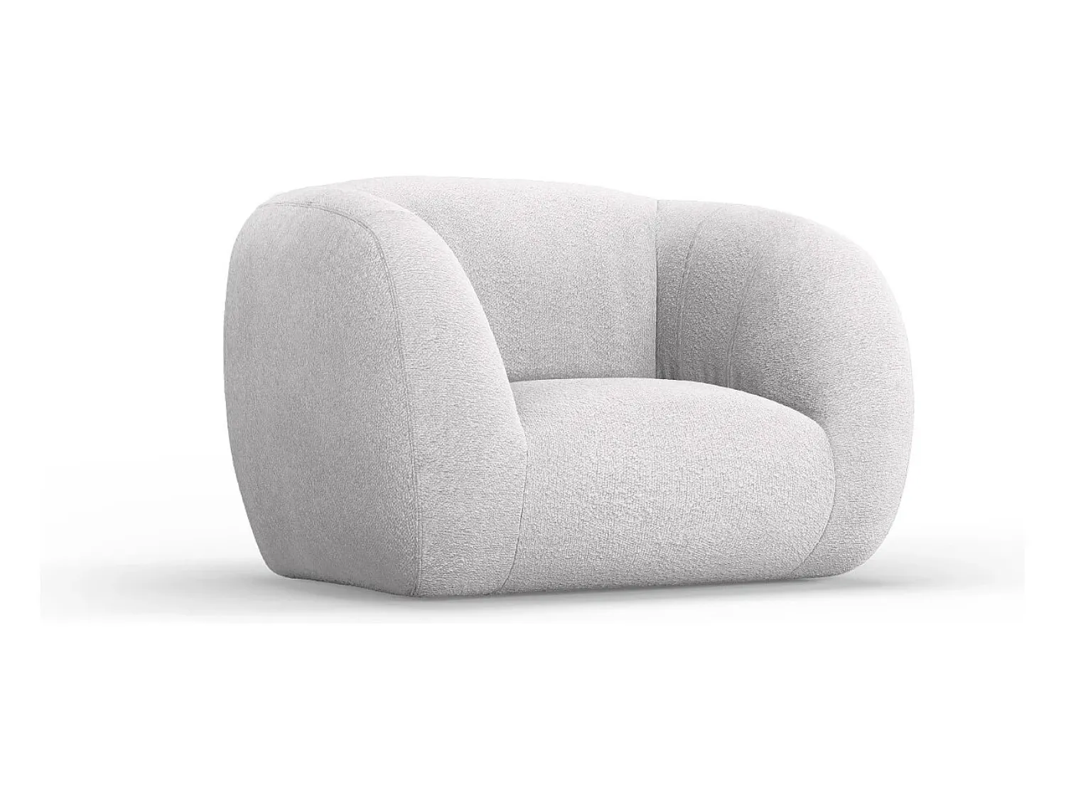 Poltrona|Cosmopolitan Design - Poltrona "Essen" em tecido bouclé cinza claro - 130x95x86cm Cinzento claro