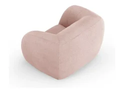 Poltrona*Cosmopolitan Design - Poltrona "Essen" em tecido bouclé rosa pálido - 130x95x86cm Rosa claro