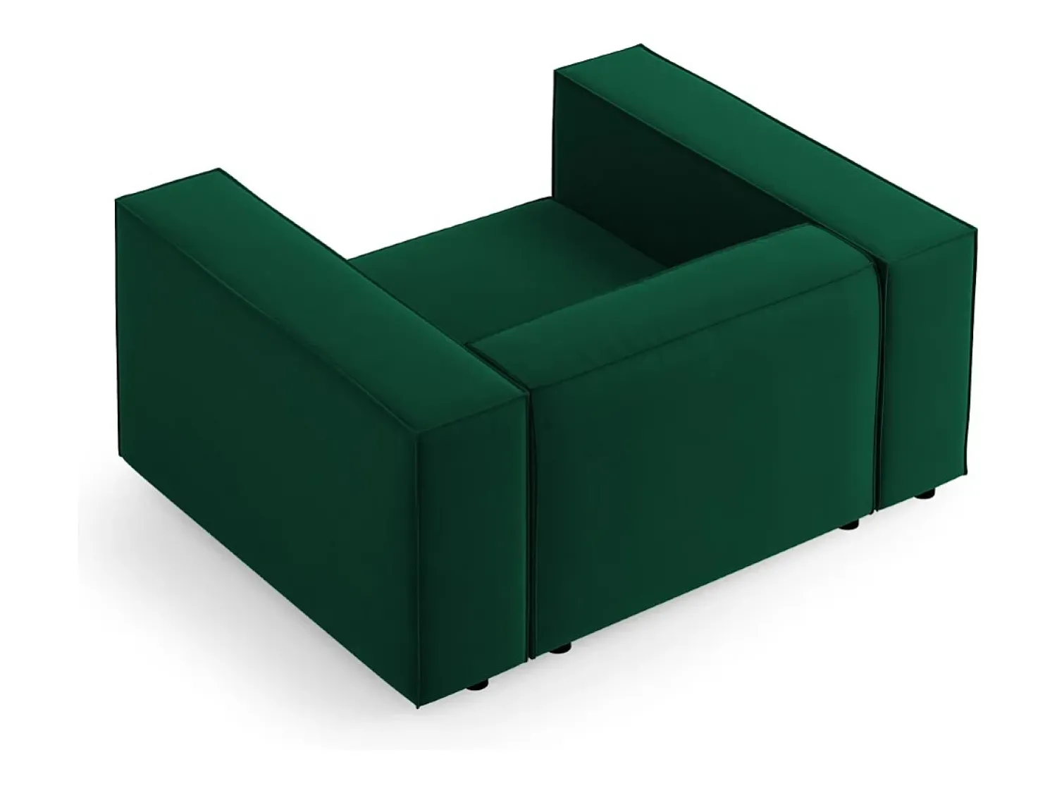 Poltrona*Cosmopolitan Design - Poltrona "Arendal" em veludo verde garrafa - 124x102x70cm Verde pinho