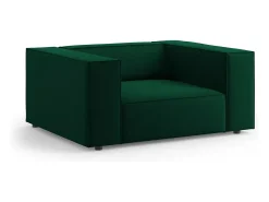 Poltrona*Cosmopolitan Design - Poltrona "Arendal" em veludo verde garrafa - 124x102x70cm Verde pinho