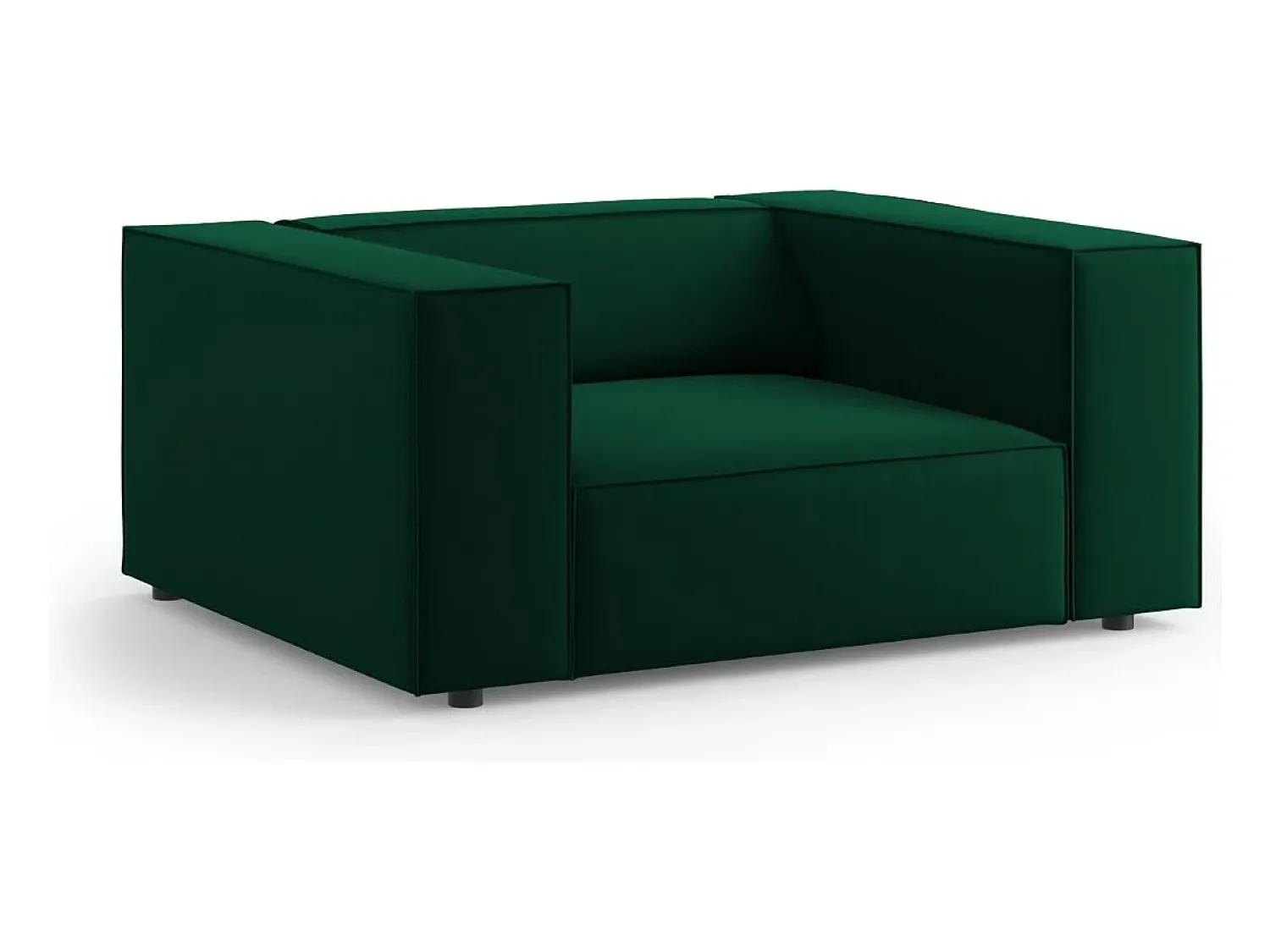 Poltrona*Cosmopolitan Design - Poltrona "Arendal" em veludo verde garrafa - 124x102x70cm Verde pinho