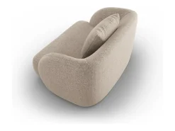 Poltrona*Cosmopolitan Design - Poltrona "Tulum" em tecido chenille - 103x90x70cm Bege