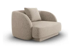 Poltrona*Cosmopolitan Design - Poltrona "Tulum" em tecido chenille - 103x90x70cm Bege