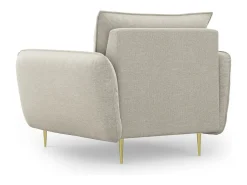 Poltrona*Cosmopolitan Design - Poltrona "Vienna" em tecido estrutural claro - 97x94x95cm Bege