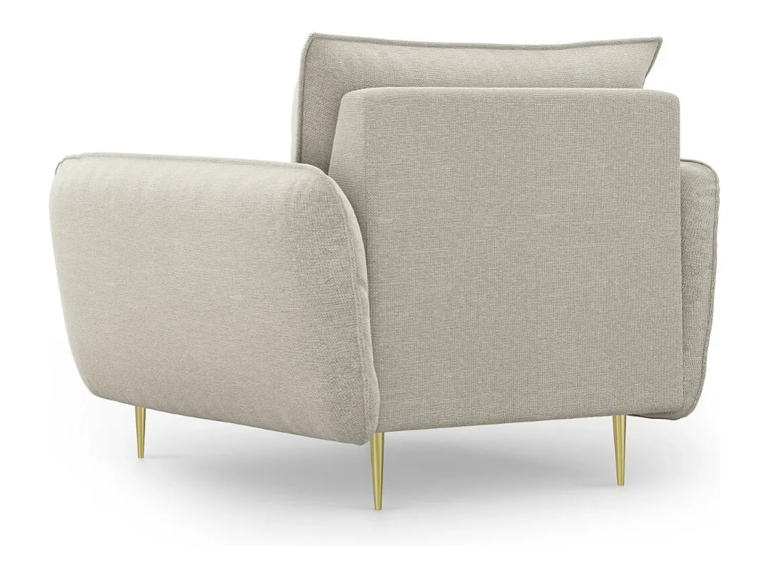 Poltrona*Cosmopolitan Design - Poltrona "Vienna" em tecido estrutural claro - 97x94x95cm Bege