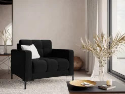 Poltrona*Cosmopolitan Design - Poltrona "Bali" em veludo - 87x92x75cm Preto