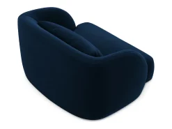 Best Cosmopolitan Design - Poltrona "Tulum" em veludo azul real - 103x90x70cm Azul escuro
