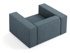 Outlet Cosmopolitan Design - Poltrona "Arendal" em tecido chenille azul real - 124x102x70cm Azul escuro