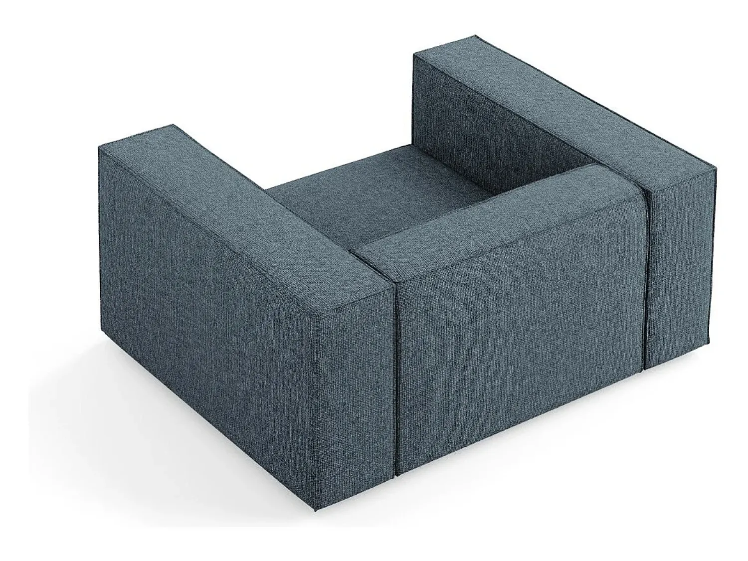 Outlet Cosmopolitan Design - Poltrona "Arendal" em tecido chenille azul real - 124x102x70cm Azul escuro