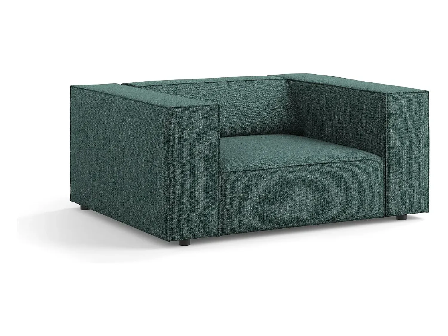 Sale Cosmopolitan Design - Poltrona "Arendal" em tecido chenille petróleo - 124x102x70cm Verde esmeralda