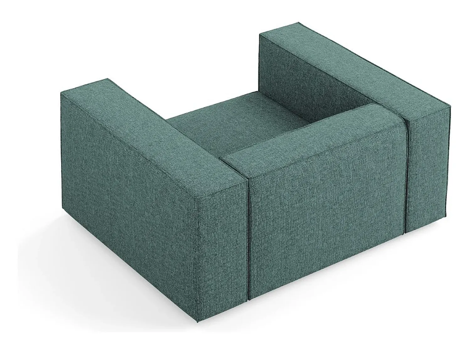 Sale Cosmopolitan Design - Poltrona "Arendal" em tecido chenille petróleo - 124x102x70cm Verde esmeralda