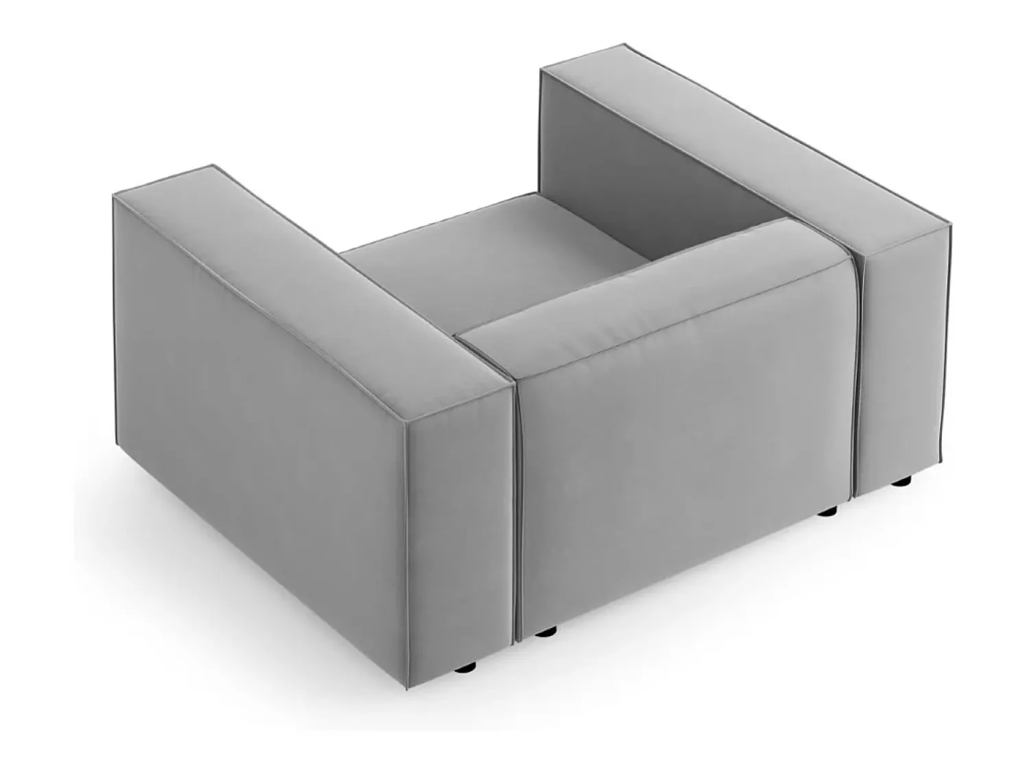 Poltrona|Cosmopolitan Design - Poltrona "Arendal" em veludo cinza claro - 124x102x70cm Cinzento claro