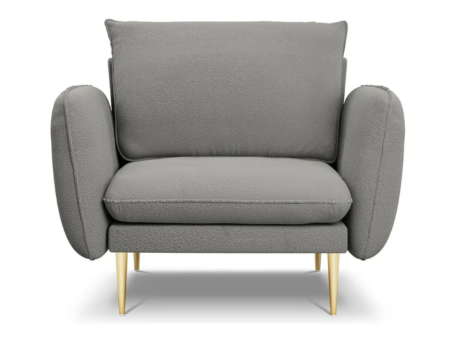 Cosmopolitan Design - Poltrona "Vienna" em tecido bouclé cinza - 97x94x95cm^ Poltrona