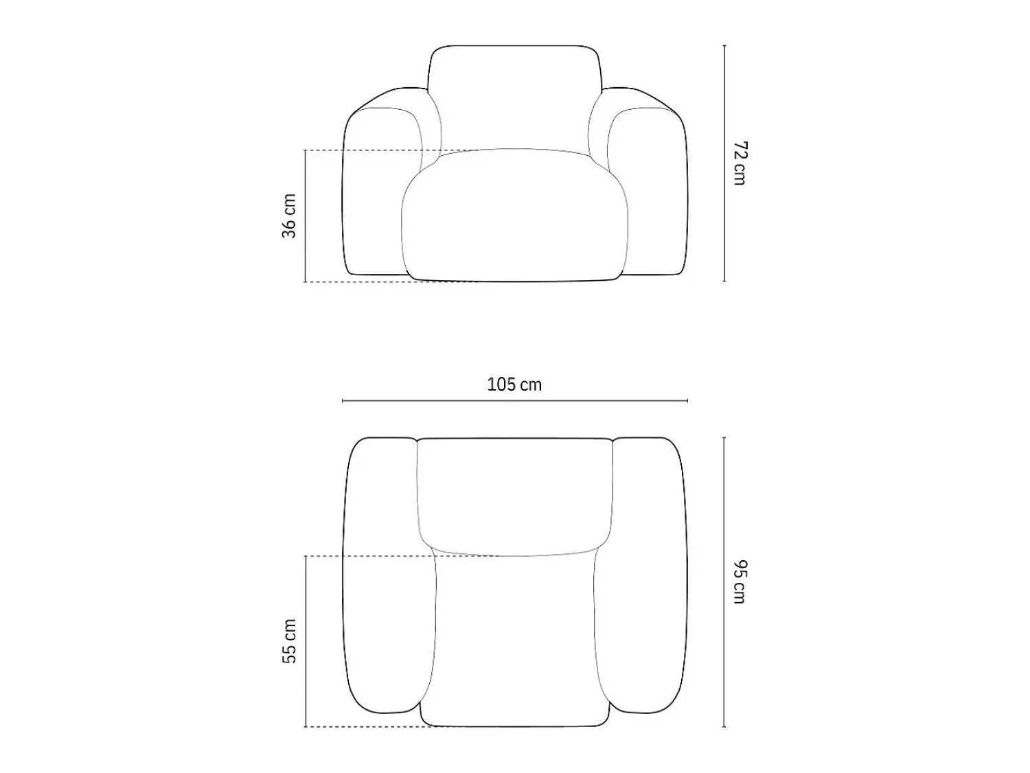 Cosmopolitan Design - Poltrona "Nolio" 2 lugares em tecido chenille - 105x95x72cm^ Poltrona
