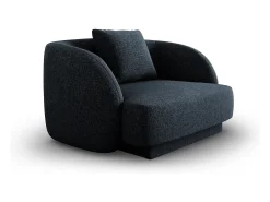 Poltrona|Cosmopolitan Design - Poltrona "Tulum" em tecido chenille azul real - 103x90x70cm Azul escuro