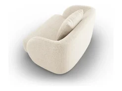 Poltrona*Cosmopolitan Design - Poltrona "Tulum" em tecido chenille claro - 103x90x70cm Bege