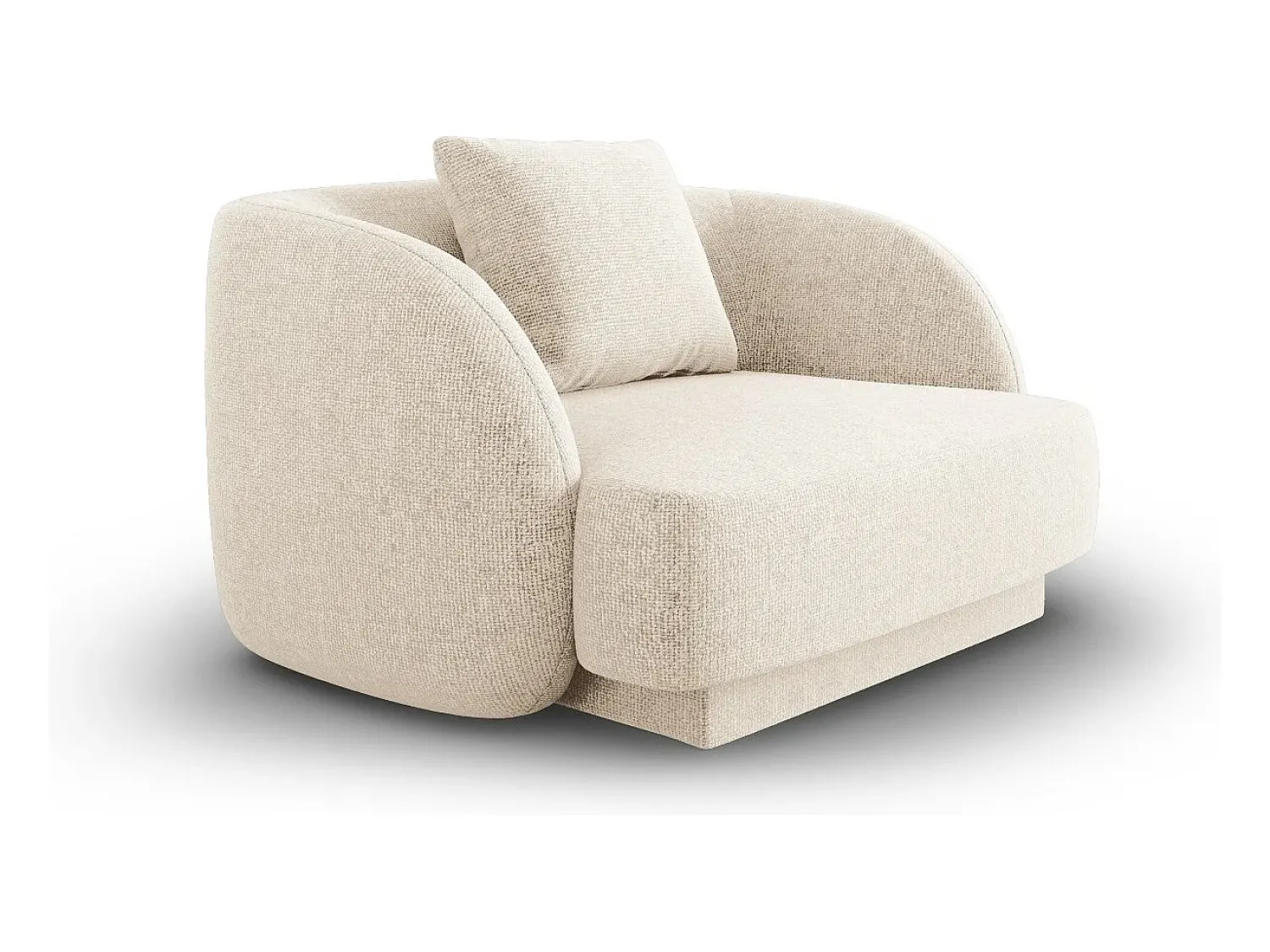 Poltrona*Cosmopolitan Design - Poltrona "Tulum" em tecido chenille claro - 103x90x70cm Bege