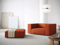 Best Cosmopolitan Design - Poltrona "Arendal" em tecido chenille - 124x102x70cm Terracota