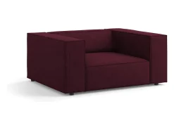 Cosmopolitan Design - Poltrona "Arendal" em tecido chenille com efeito canelado rubi - 124x102x70cm^ Poltrona