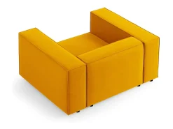 Poltrona|Cosmopolitan Design - Poltrona "Arendal" em veludo - 124x102x70cm Amarelo