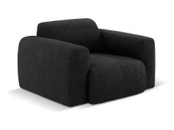 Clearance Cosmopolitan Design - Poltrona "Nolio" 2 lugares em tecido chenille - 105x95x72cm Preto