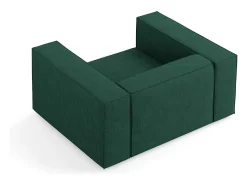 Cosmopolitan Design - Poltrona "Arendal" em tecido chenille com efeito canelado verde garrafa - 124x102x70cm^ Poltrona