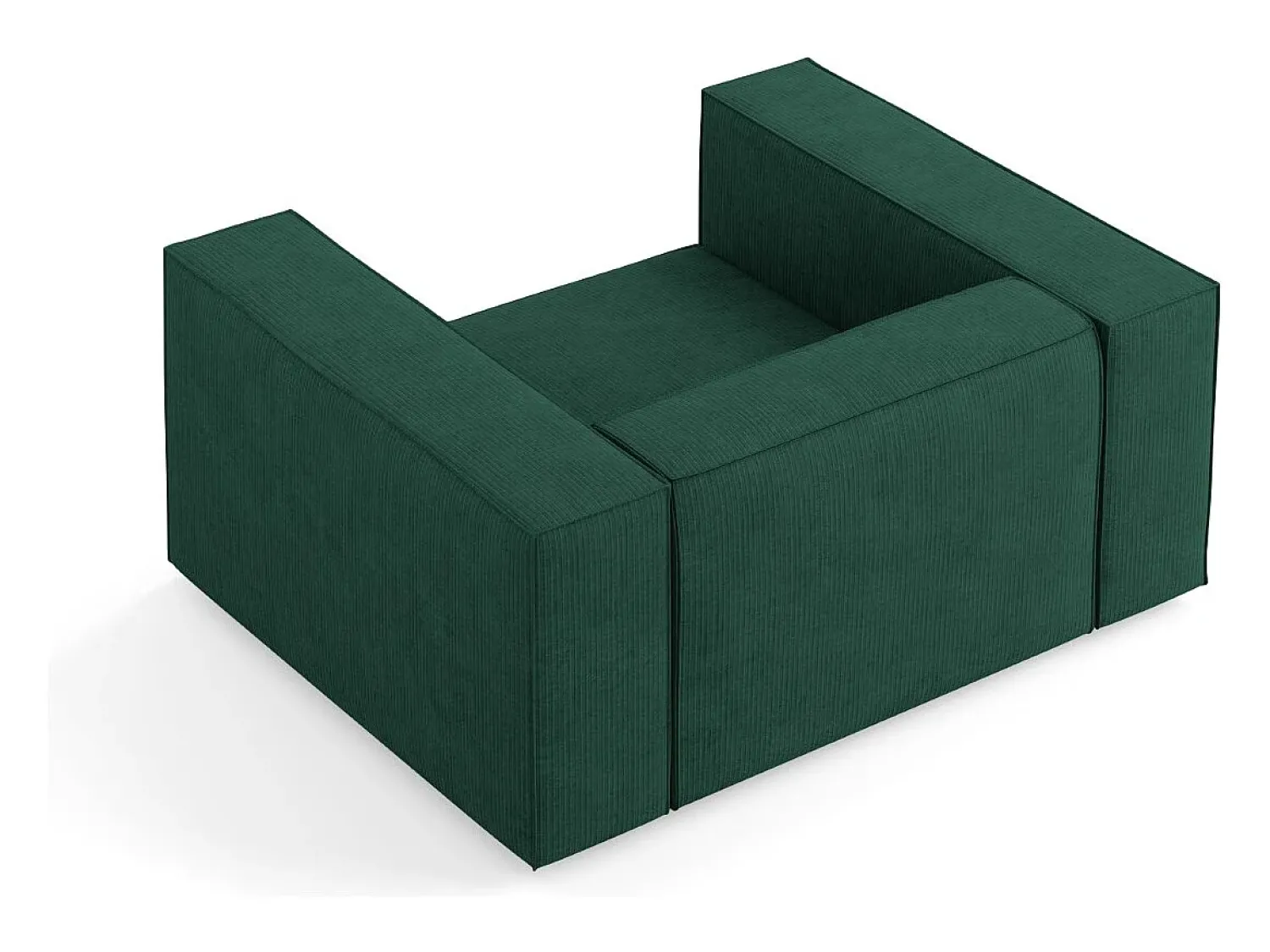 Cosmopolitan Design - Poltrona "Arendal" em tecido chenille com efeito canelado verde garrafa - 124x102x70cm^ Poltrona