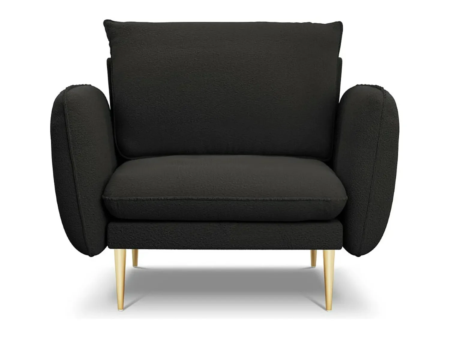Discount Cosmopolitan Design - Poltrona "Vienna" em tecido bouclé - 97x94x95cm Preto