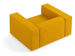 Poltrona*Cosmopolitan Design - Poltrona "Arendal" em tecido chenille com efeito canelado mostarda - 124x102x70cm Amarelo mostarda