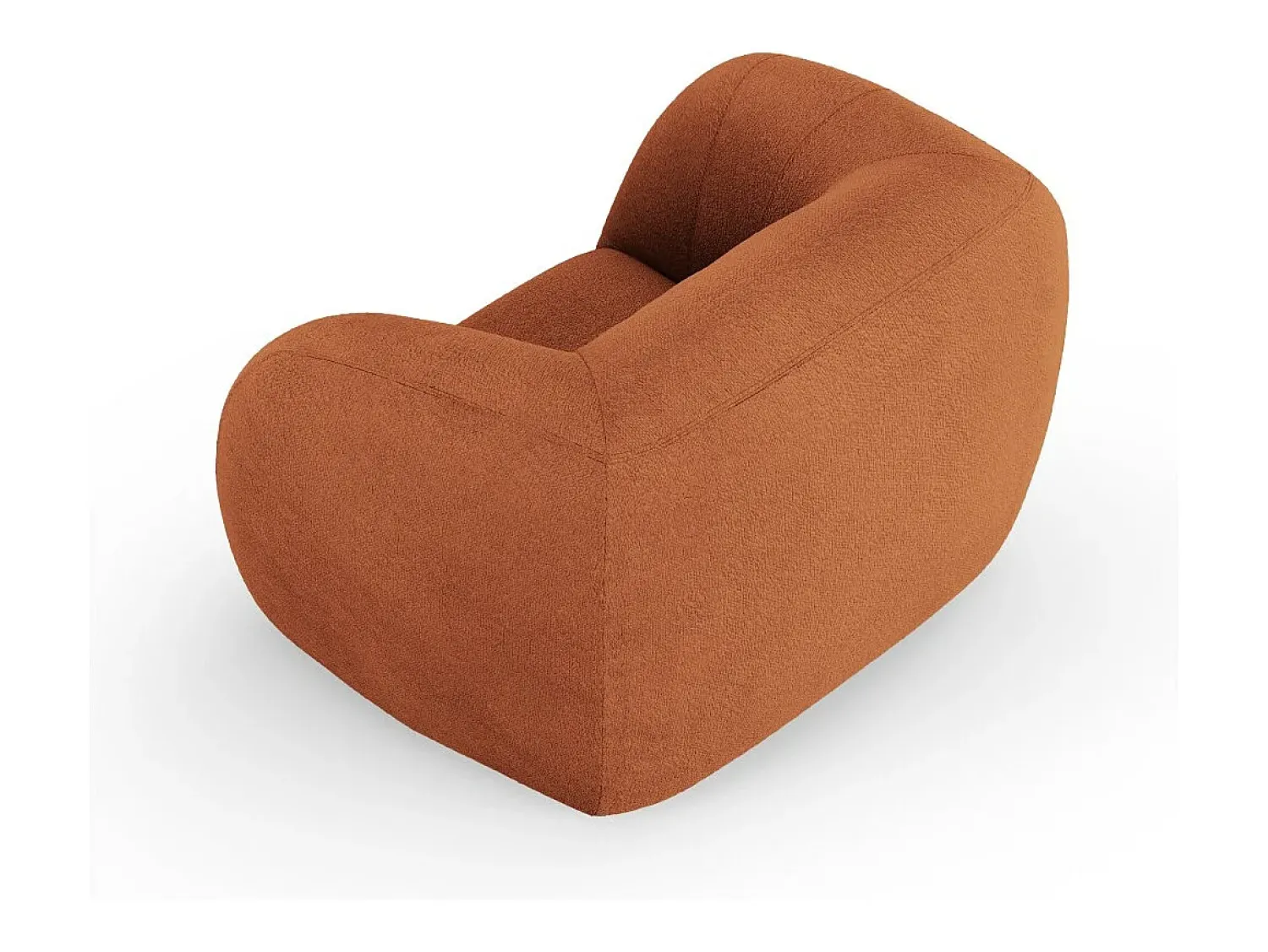 Poltrona|Cosmopolitan Design - Poltrona "Essen" em tecido bouclé marrom - 130x95x86cm Castanho