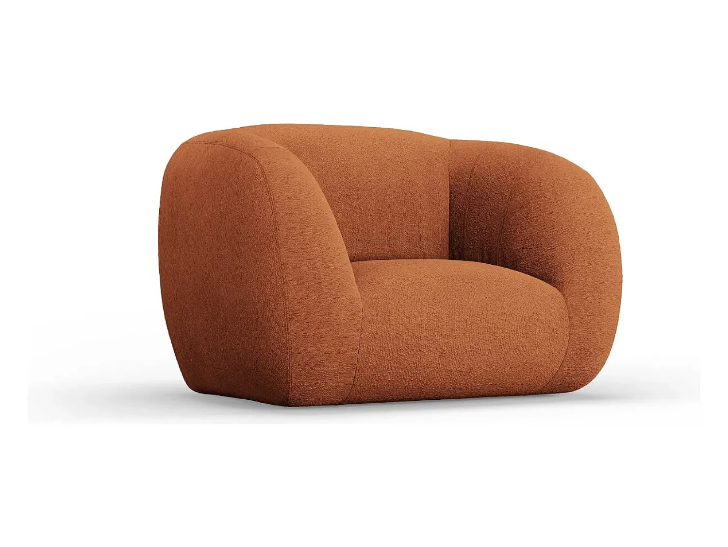 Poltrona|Cosmopolitan Design - Poltrona "Essen" em tecido bouclé marrom - 130x95x86cm Castanho