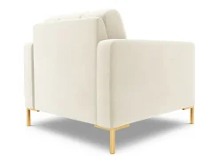 Poltrona*Cosmopolitan Design - Poltrona "Bali" em veludo claro - 87x92x75cm Bege