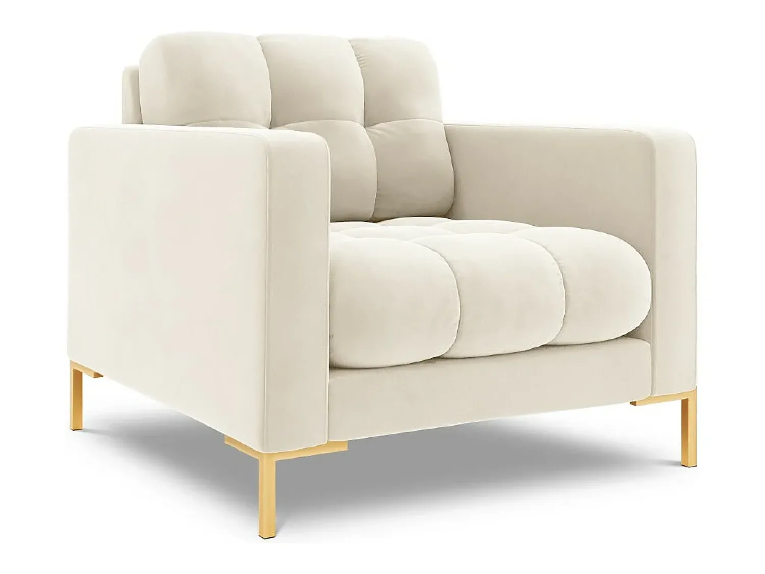 Poltrona*Cosmopolitan Design - Poltrona "Bali" em veludo claro - 87x92x75cm Bege