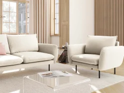 Cosmopolitan Design - Poltrona "Vienna" em tecido bouclé - 97x94x95cm^ Poltrona