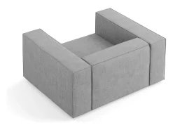 Poltrona|Cosmopolitan Design - Poltrona "Arendal" em tecido chenille com efeito canelado cinza escuro - 124x102x70cm Cinza antracite