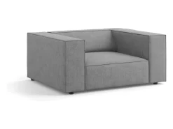 Poltrona|Cosmopolitan Design - Poltrona "Arendal" em tecido chenille com efeito canelado cinza escuro - 124x102x70cm Cinza antracite