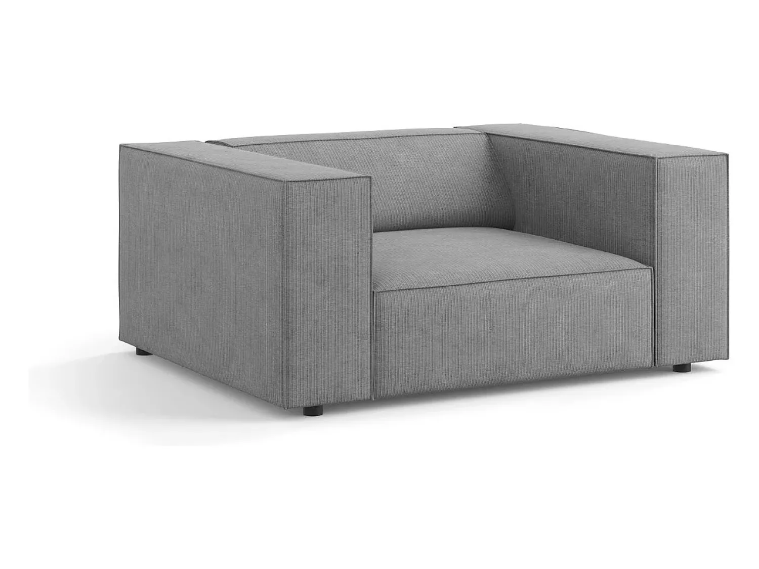 Poltrona|Cosmopolitan Design - Poltrona "Arendal" em tecido chenille com efeito canelado cinza escuro - 124x102x70cm Cinza antracite