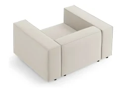 Poltrona*Cosmopolitan Design - Poltrona "Arendal" em veludo cru - 124x102x70cm Branco sujo
