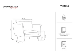 Clearance Cosmopolitan Design - Poltrona "Vienna" em tecido estrutural - 97x94x95cm Bege